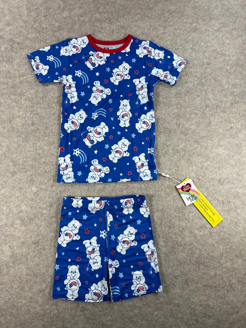 Birdie Bean Care Bears America Cares Bamboo Shorts Pajama Set Size 6 NEW